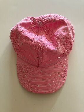 Pink Bejeweled Adjustable Cap